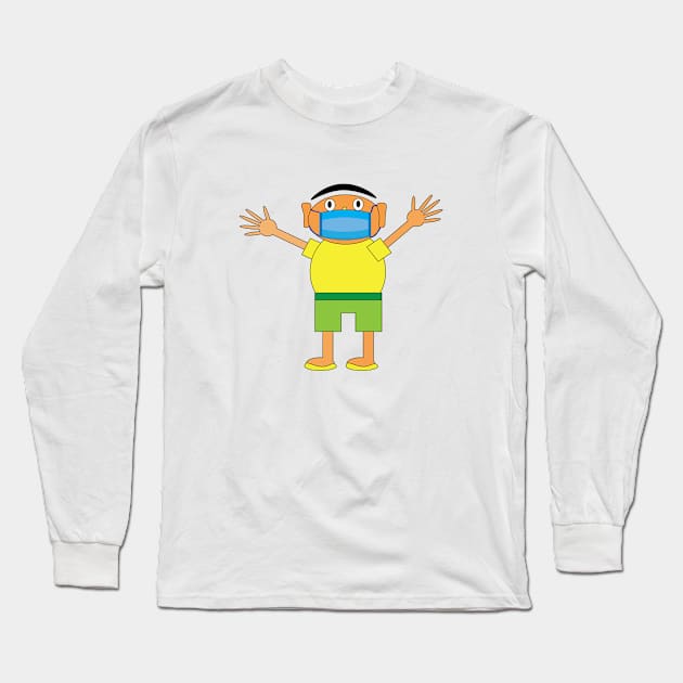 Funny Face Mask! Long Sleeve T-Shirt by Madhur